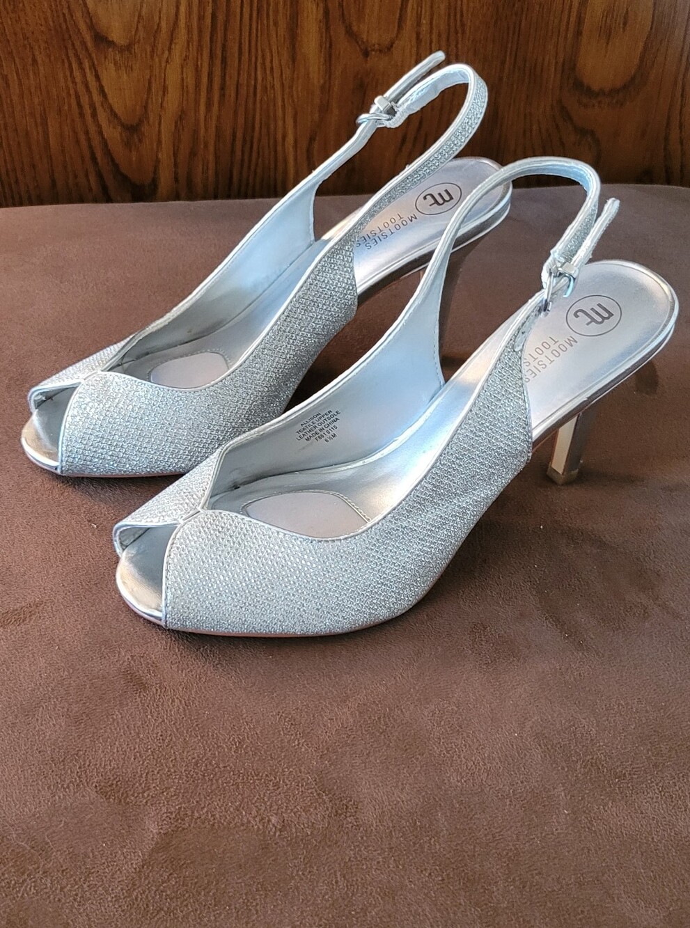 Stunning In Silver Rhinestones Peep Toe